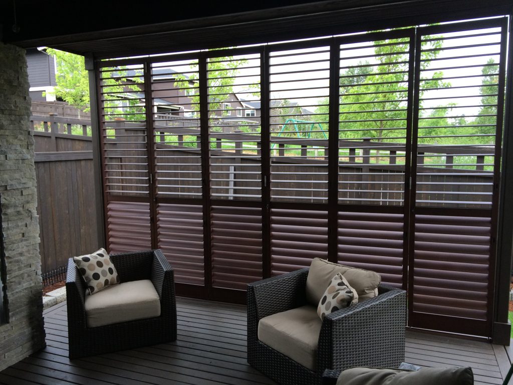 Privacy screen patio aluminum shutters